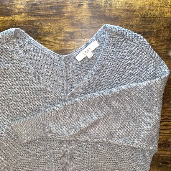 LOFT Ribbed V-Neck Tunic Sweater - Picture 6 of 8